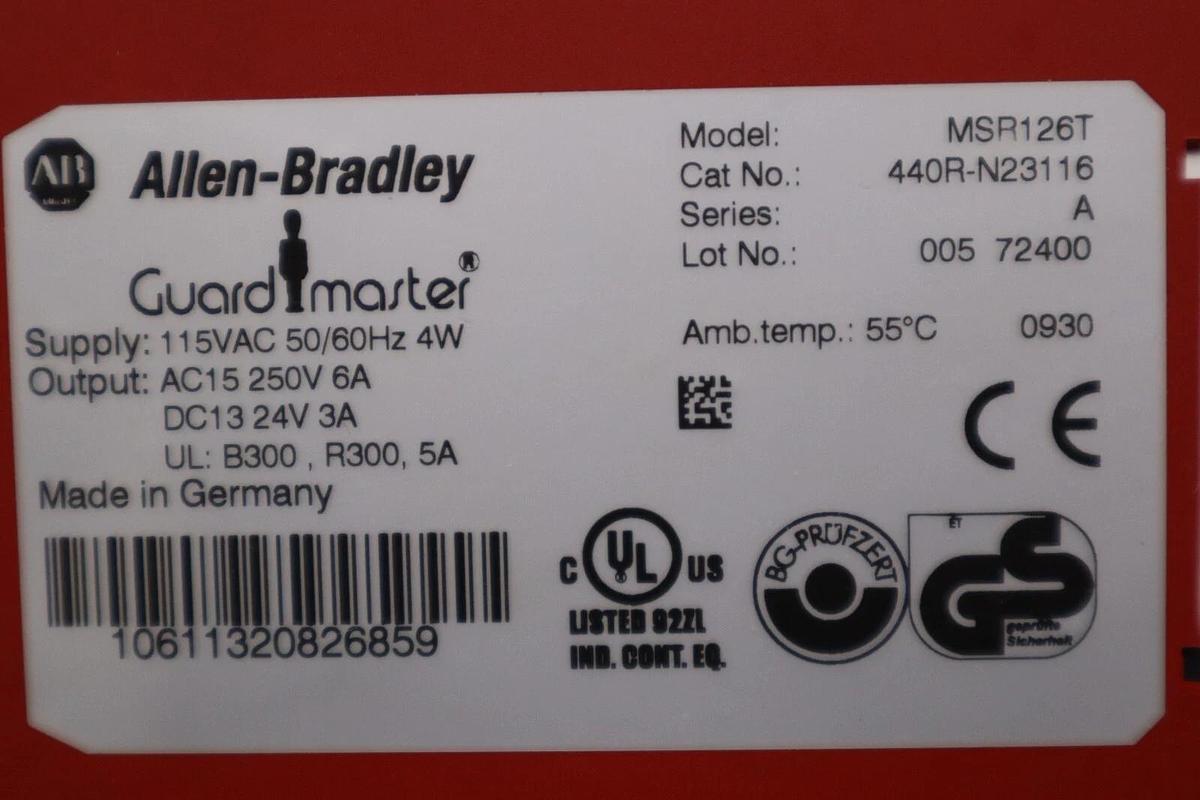 Allen-Bradley 440R-N23116 Guardmaster Minotaur Safety Relay MSR126T NEW #H546A