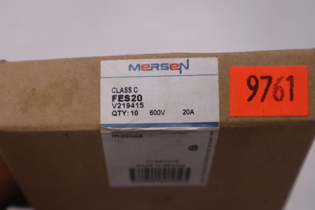 BOX OF 10 - Mersen FES20 FES-20 20A 600V Fuse - STOCK K1655A