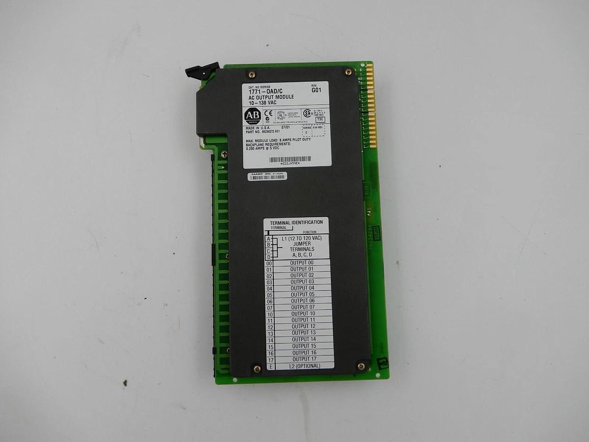 Used ALLEN BRADLEY AC OUTPUT MODULE 1771-OAD SERIES C 10 TO 138V STOCK 686