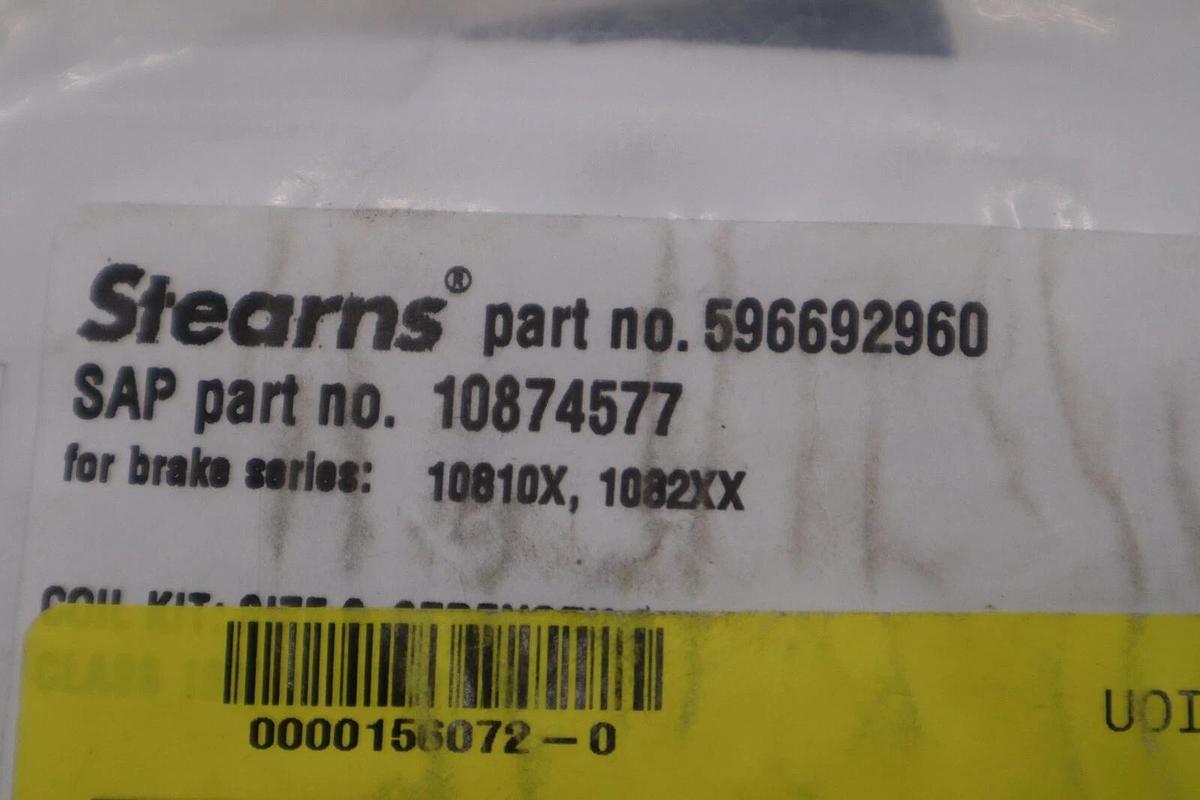 Used NEW STEARNS 596692960 COIL KIT BRAKE NO. 9 460V 50/60HZ STOCK G544A