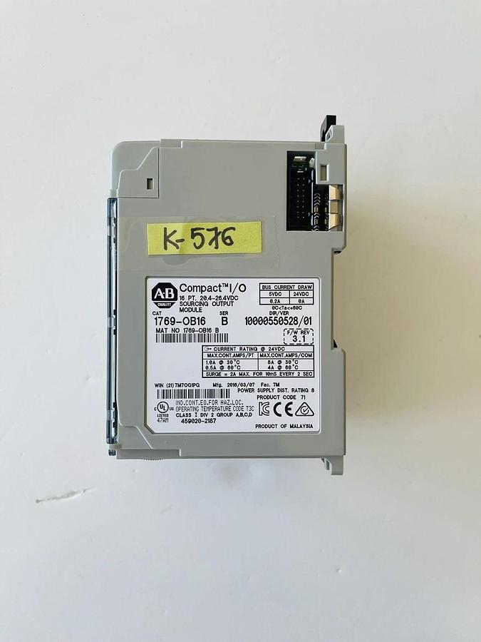Used Lot Of 2 Allen-Bradley 1769-OB16 SER B F/W REV 3.1 Compact I/O Module #K-576