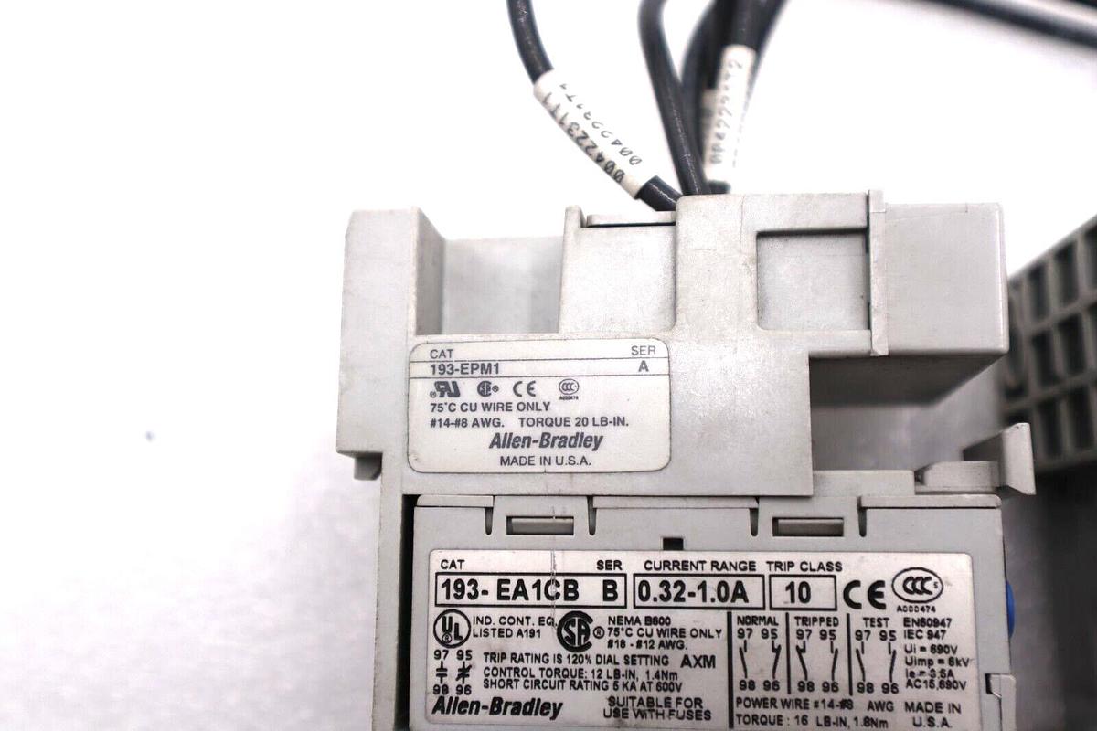 Used ALLEN BRADLEY 193-EA1CB 193-EPM1 DIN RAIL PANEL ADAPTER #L-631