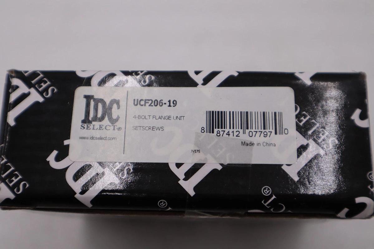 Used LOT OF 7 - IDC UCF206-19 1-3/16" 4 BOLT FLANGE BEARING STOCK H544A