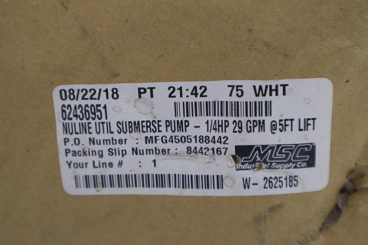 Used PRO PUMP Submersible Pump 1/4 HP 120 Volt 133.1720000315 STOCK H920