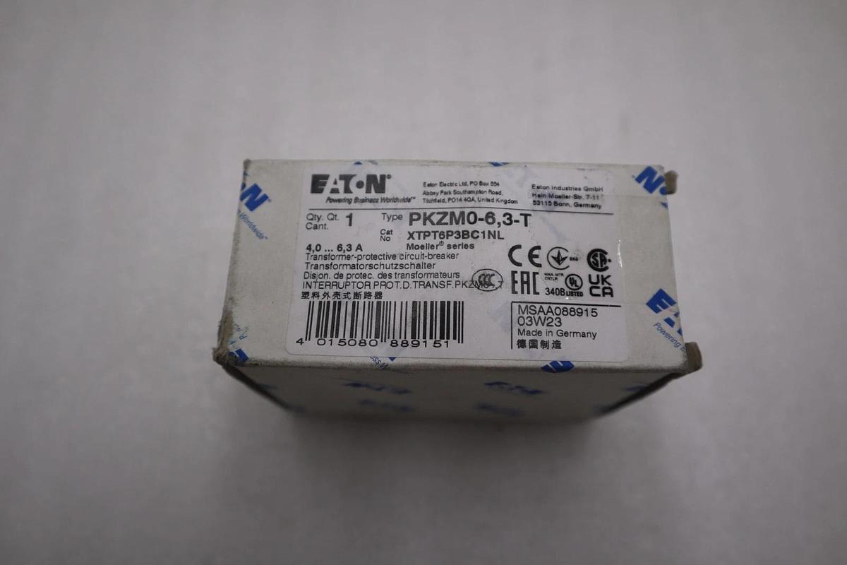 NEW OPEN BOX EATON MOELLER PKZM0-6 3-T Circuit Breaker PKZM0-6.3-T STK H287A