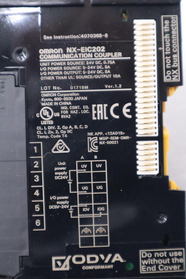 Used Omron NX-EIC202 Communication Coupler 24VDC Ver 1.2 Used INV=33271 #5890A