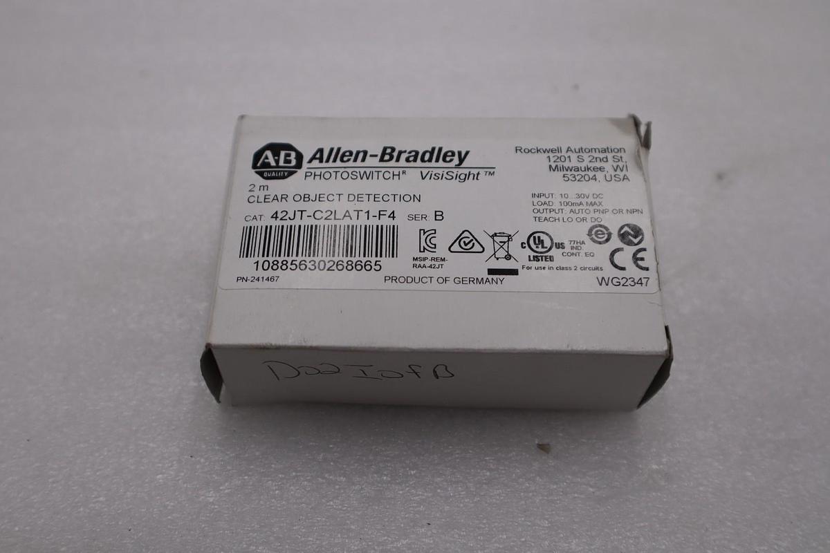 Allen Bradley 42JT-C2LAT1-F4 Photoelectric Sensor Clear Object Detect #H1230A