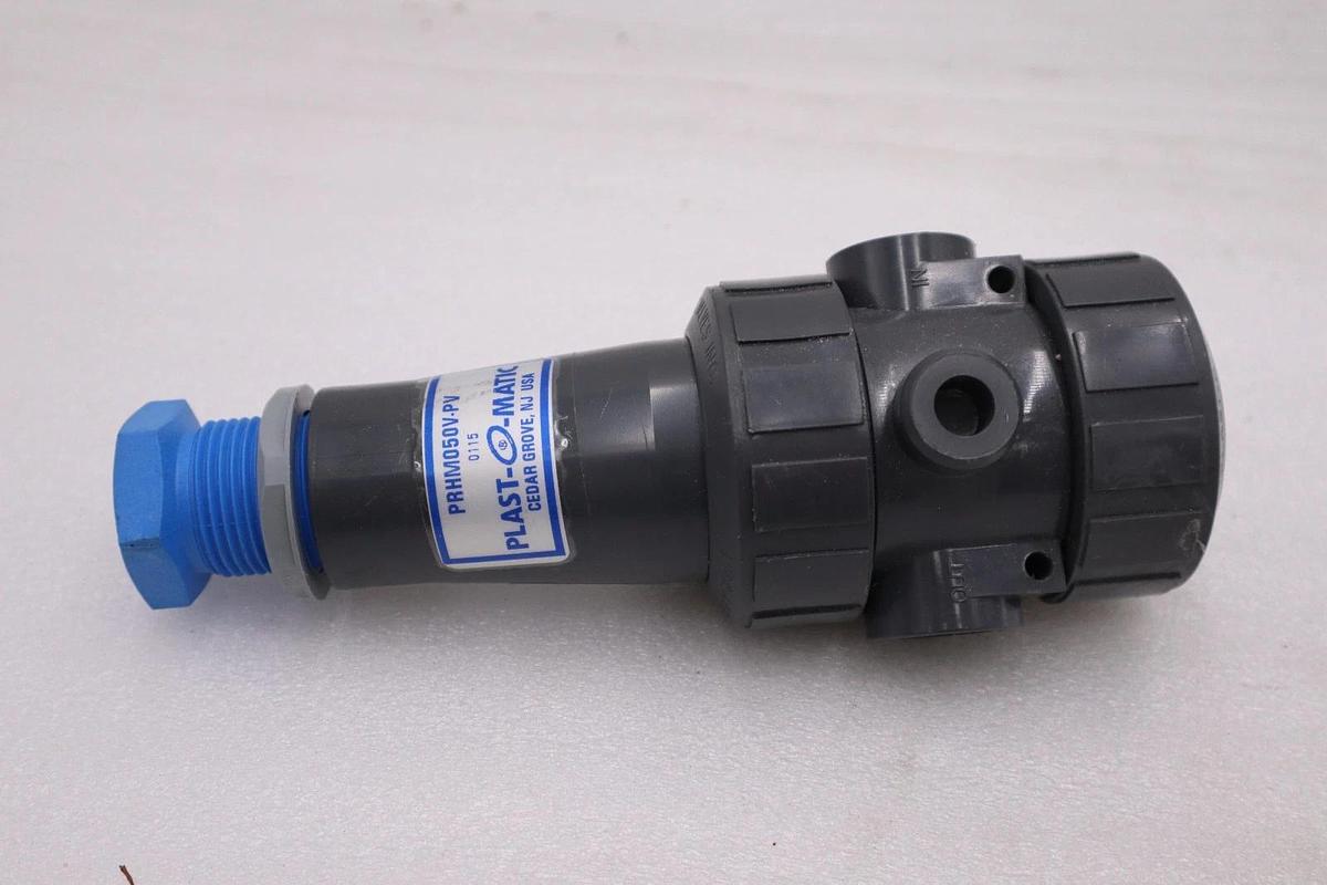 Used PLAST-O-MATIC PRHM050V-PV Pressure Regulator,1/2 In,5 to 125 psi STOCK H1450