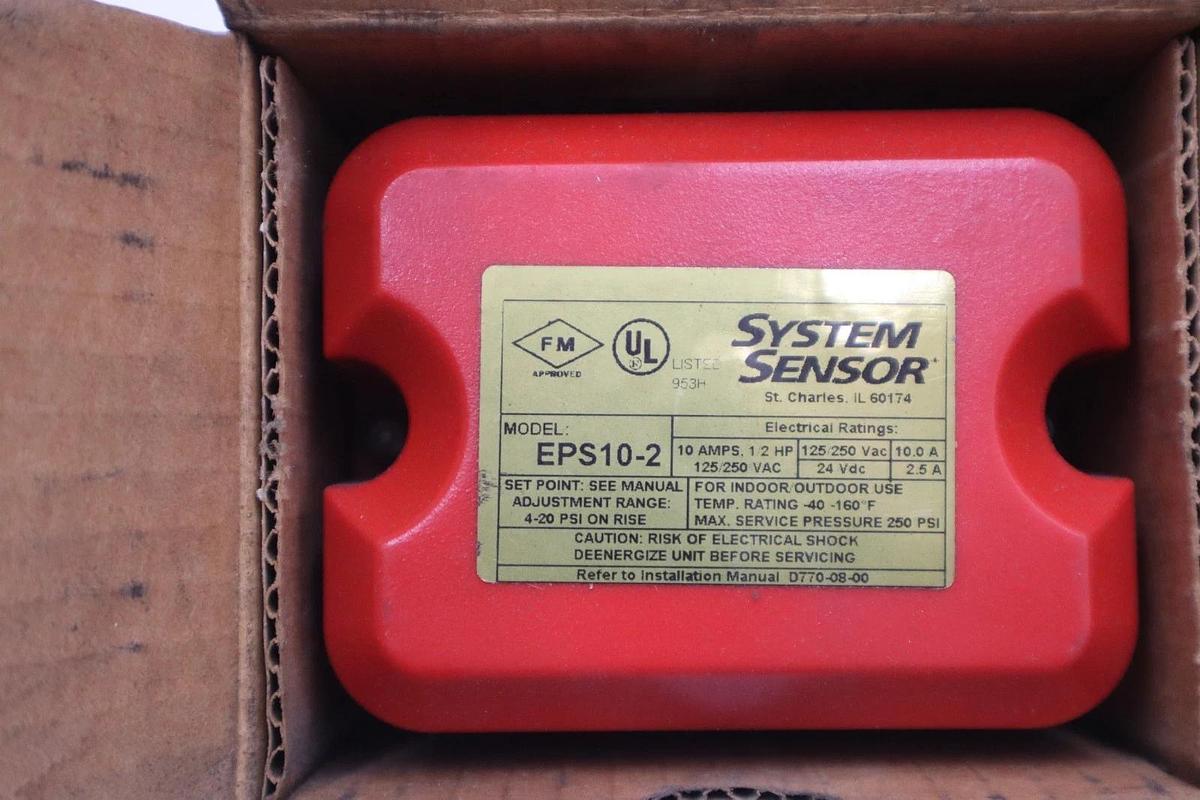 NEW OPEN BOX SYSTEM SENSOR EPS PRESSURE SWITCH EPS10-2 STOCK 5657CC