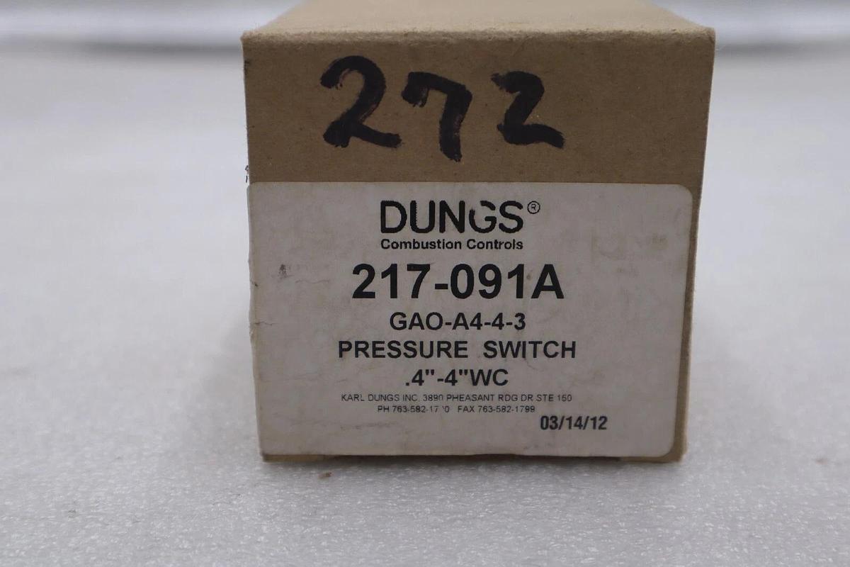 DUNGS 217-091A GAO-A4-4-3 PRESSURE SWITCH STOCK #3512