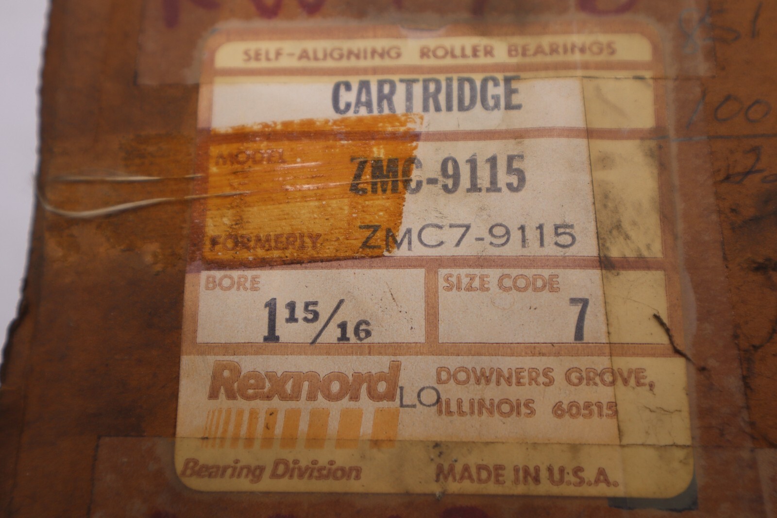 Used Rexnord ZMC9115 Roller Bearing Cartridge Spherical Roller 1-15/16 in Bore #B-800