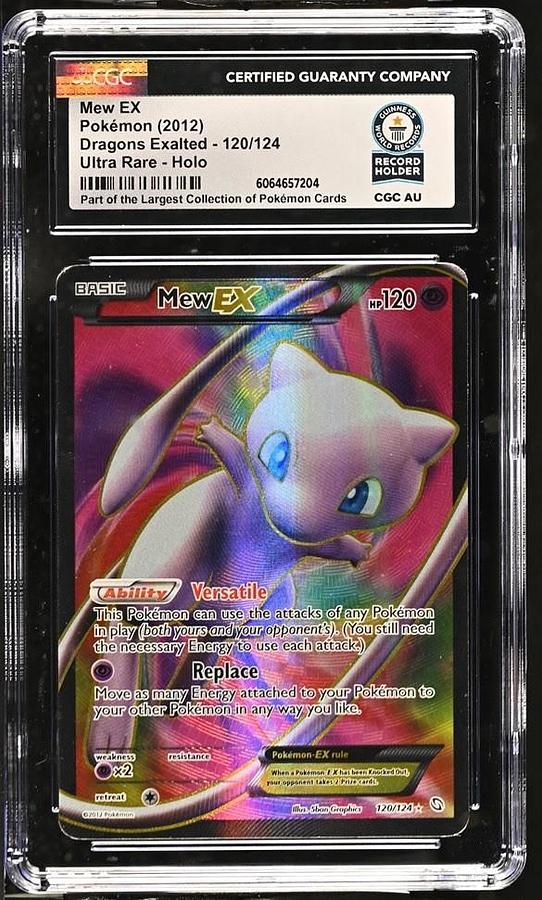 Used 2012 Pokemon Mew EX 120/124 Dragons Exalted Full Art Ultra Rare CGC WORLD RECORD