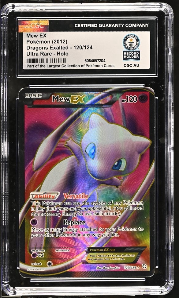 Used 2012 Pokemon Mew EX 120/124 Dragons Exalted Full Art Ultra Rare CGC WORLD RECORD