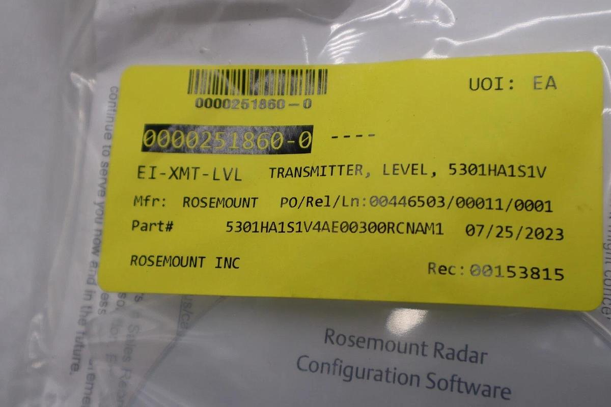 Used ROSEMOUNT 5301HA1S1V4AE00300RCNA / 5301H LEVEL TRANSMITTER NEW 2023 STOCK G45A