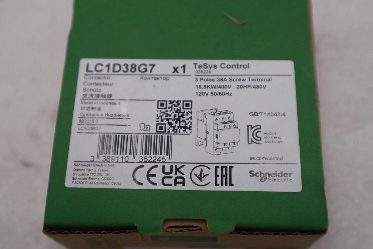 NEW OPEN BOX Schneider LC1D38G7 Contactor AC120V LC1D38G7 STOCK 6079