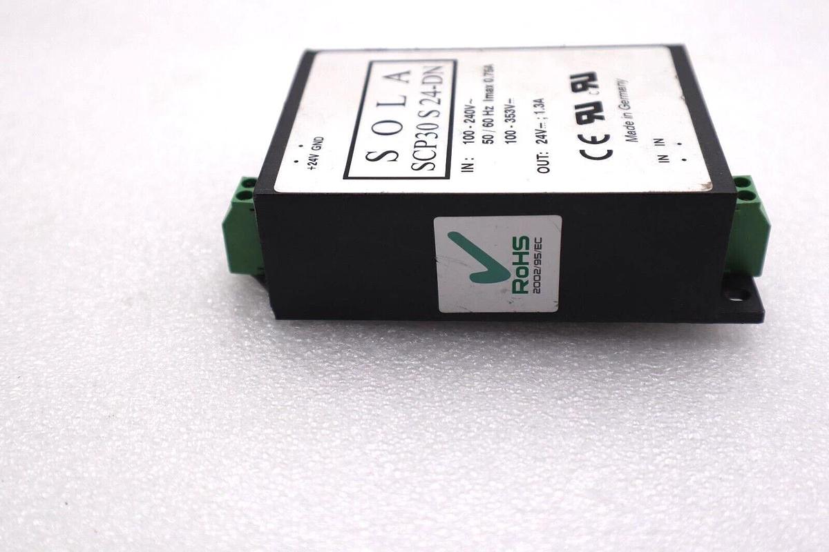 Used SOLA SCP30 S 24-DN POWER SUPPLY IN 100-240V OUT 24VDC #L-633