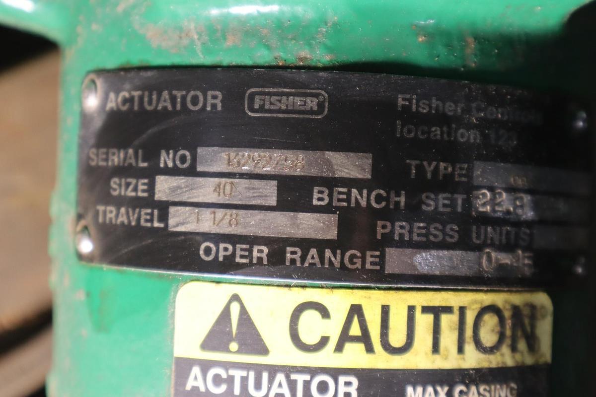 Used Fisher Control Valve Size 40 With 667 Pneumatic Actuator