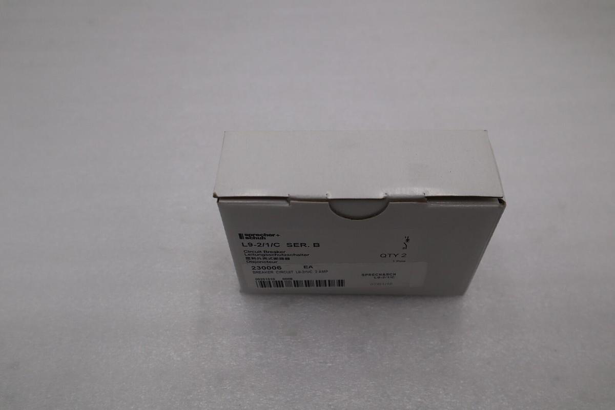 Used (BOX OF 2) Sprecher + Schuh L9-1/1/C Ser B Circuit Breaker 1-Pole NOB #G665A