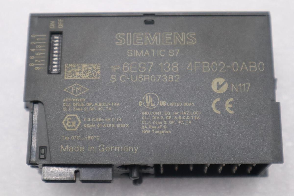 Used SIEMENS 6ES7 138-4FB02-0AB0 SIMATIC S7 ELECTRONIC CONTROL MODULE STOCK L-347-C