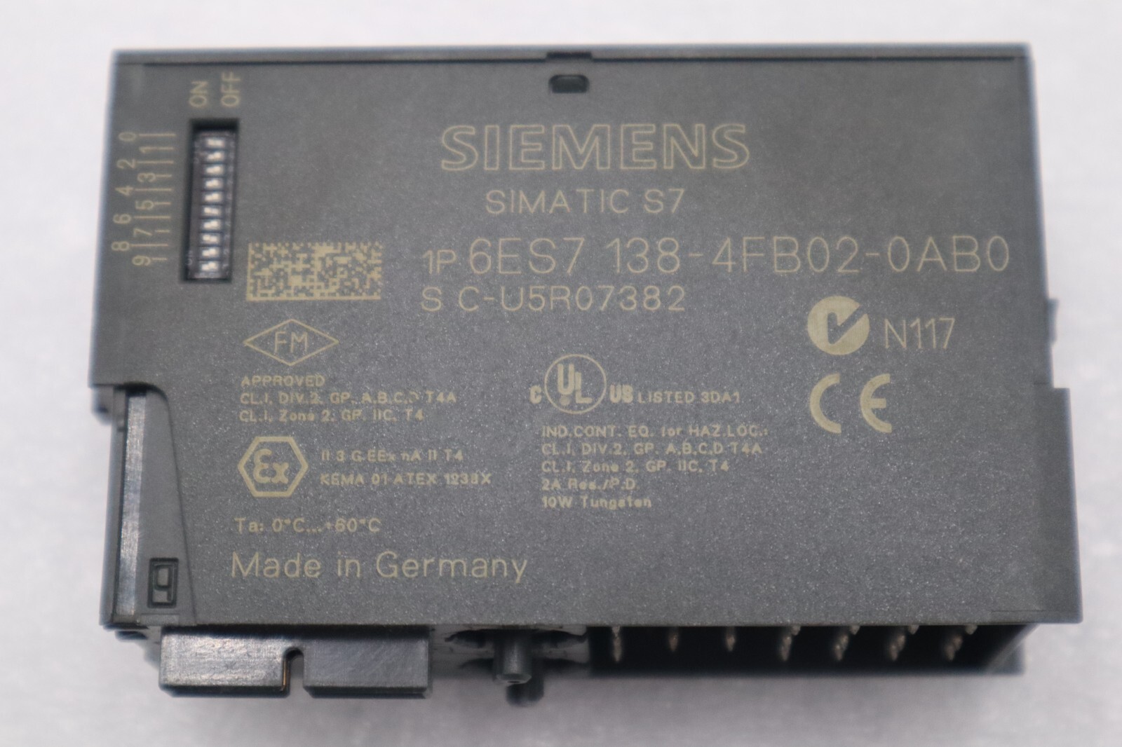 Used SIEMENS 6ES7 138-4FB02-0AB0 SIMATIC S7 ELECTRONIC CONTROL MODULE STOCK L-347-C
