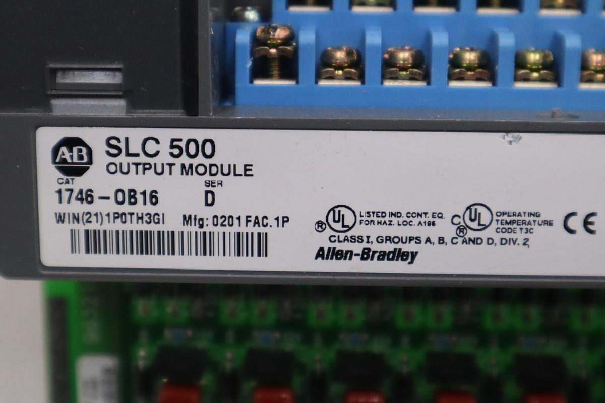 Used Allen Bradley 1746-OB16 Ser. D SLC 500 16-Point DC Output Module STOCK K-99-D