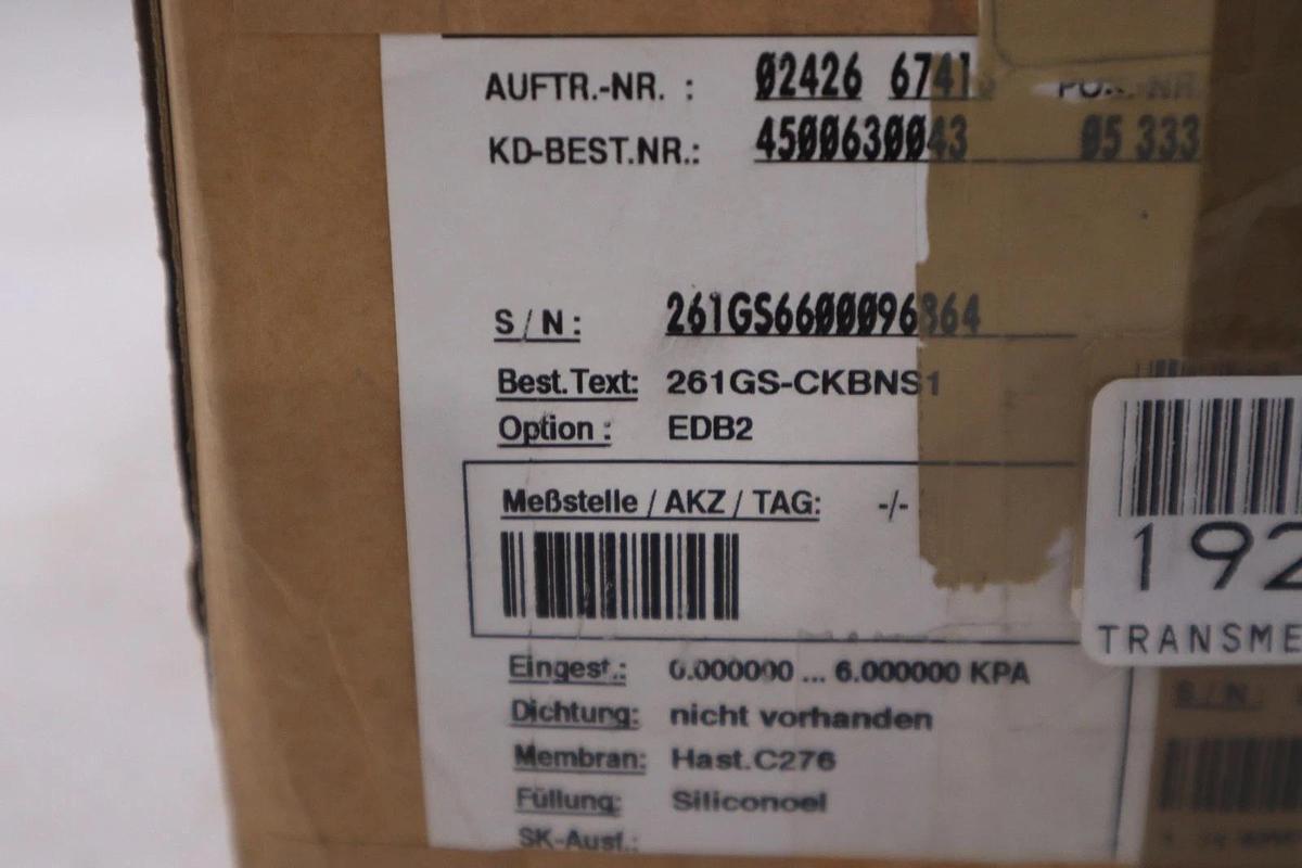 Used ABB 261GS CKBNS1 PRESSURE TRANSMITTER - STOCK SGF125