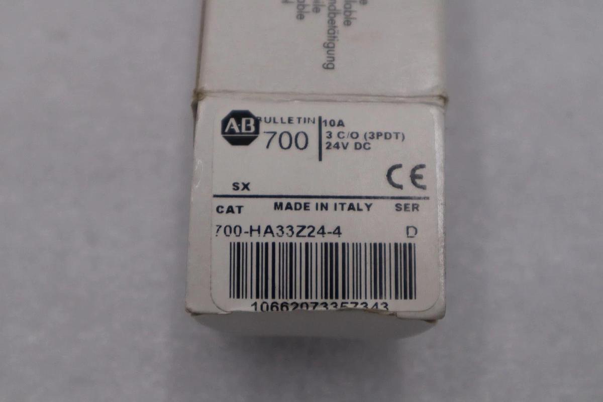 Used LOT OF 2 - ALLEN BRADLEY 700-HA33Z24-4 RELAY 3 POLE 10A 24V DC STOCK H1593A