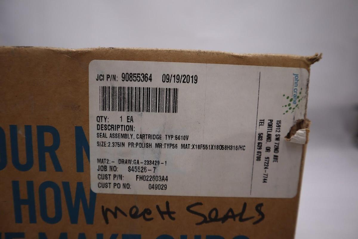 Used NEW OPEN BOX John Crane 5610v SIZE 2.375 SEAL ASSEMBLY STOCK 5898