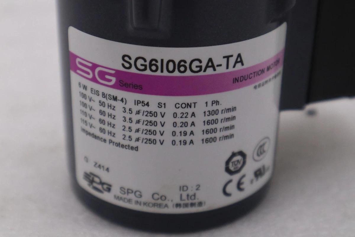 Used PANTHER INDUSTRIES SG6I06GA-TA INDUCTION MOTOR SG SERIES 6W 1 PH STOCK H784A