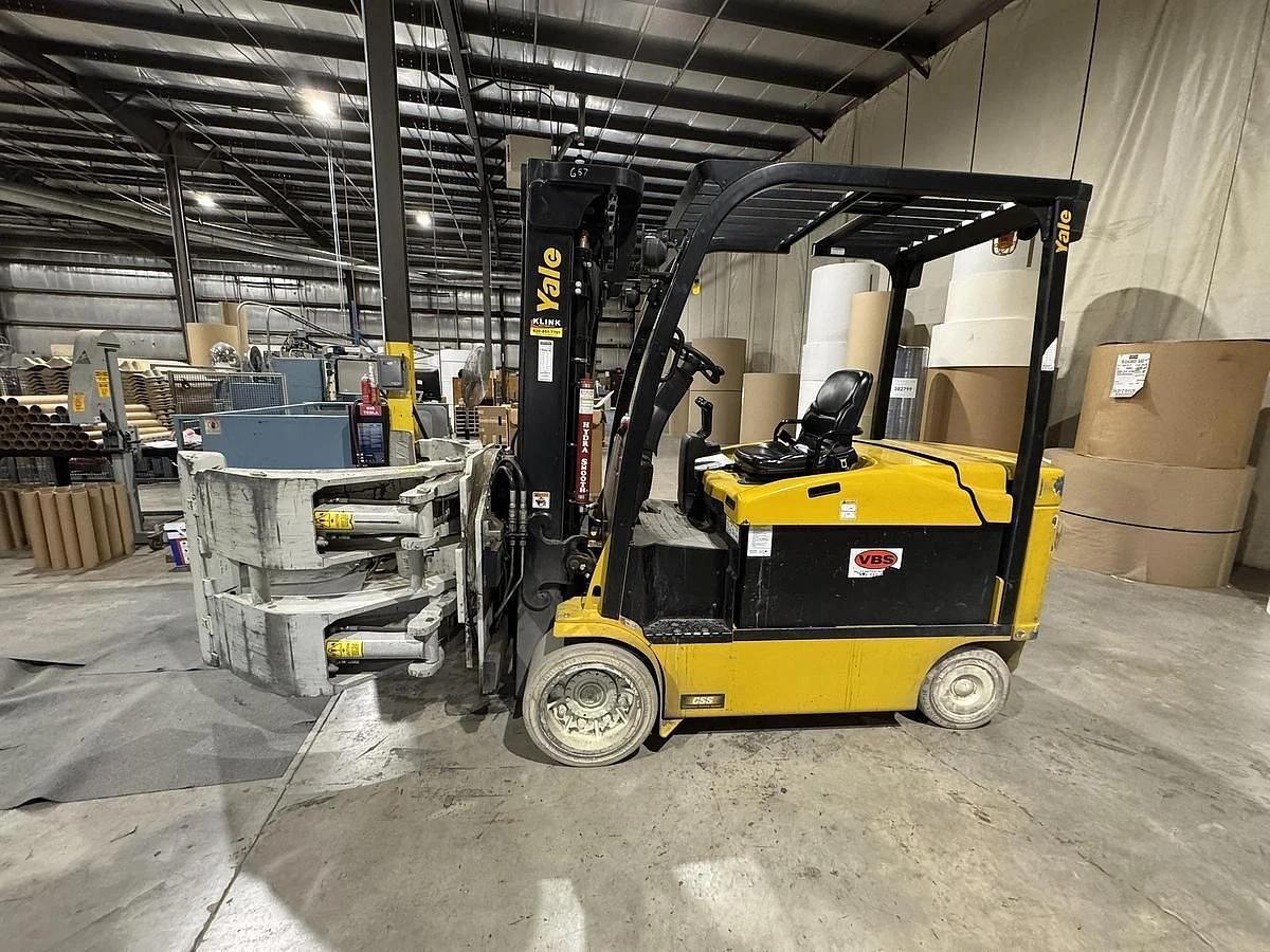Used 12,000 LB YALE ELECTRIC ROLL CLAMP TRUCK WITH 60" CASCADE CLAMP ERC120VHN48TE094
