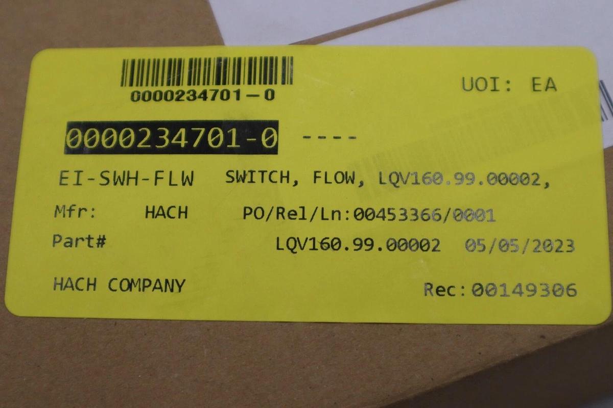 NEW OPEN BOX Water Treatment Flow Sensor HACH LQG160 STOCK G559A