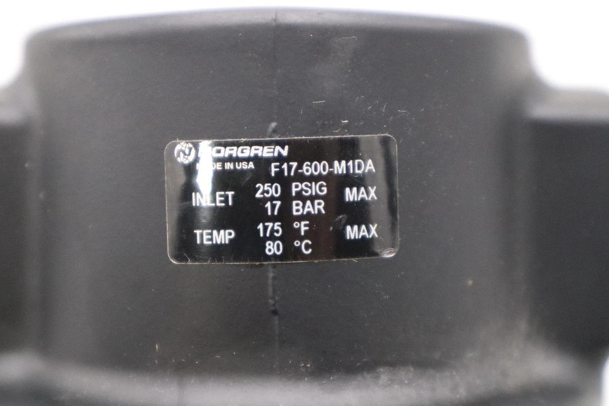Used NEW NORGREN F17-600-M1DA FILTER 250PSIG 17 BAR STOCK H1382