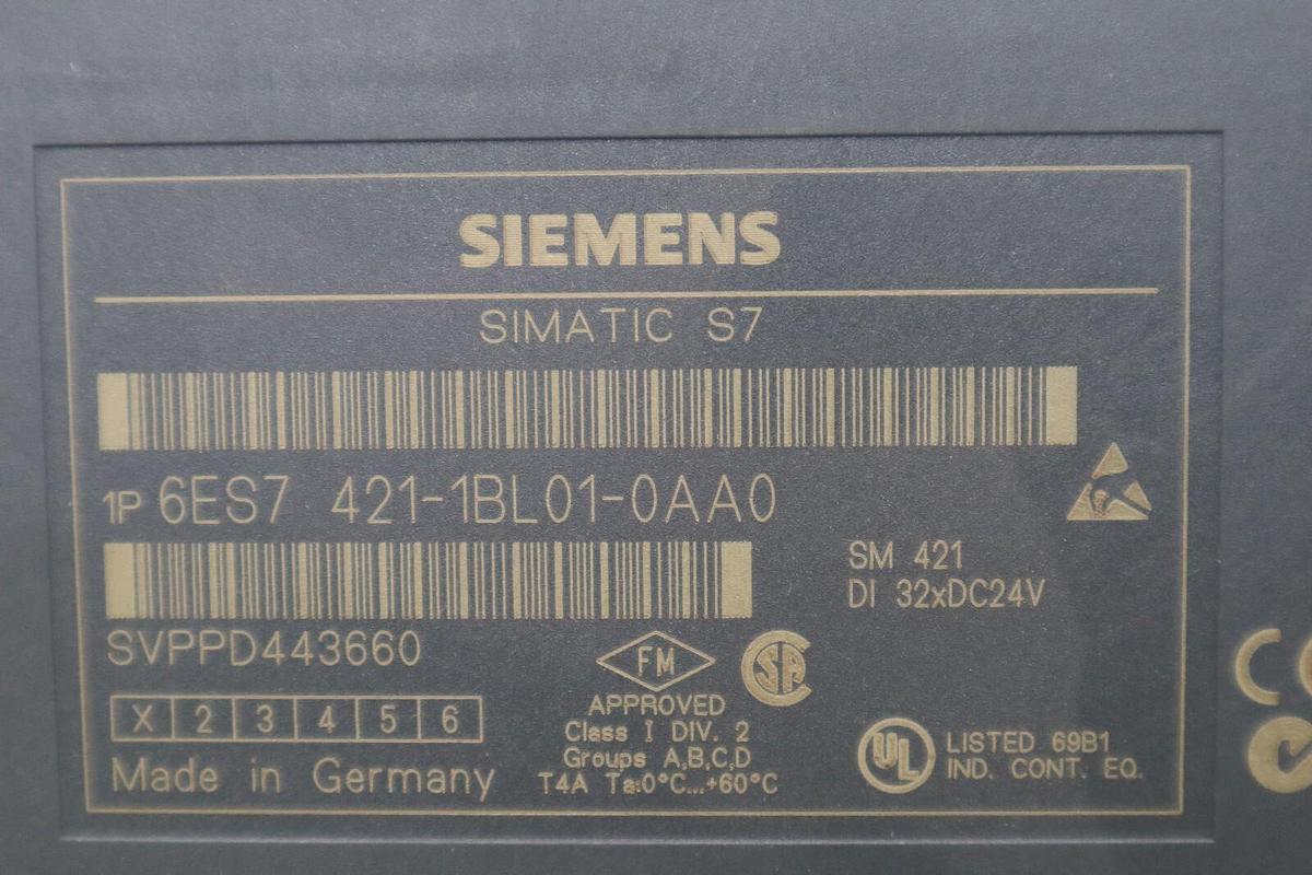 Used SIEMENS SIMATIC S7 6ES7 421-1BL01-0AA0 PLC INPUT MODULE STOCK B-1257