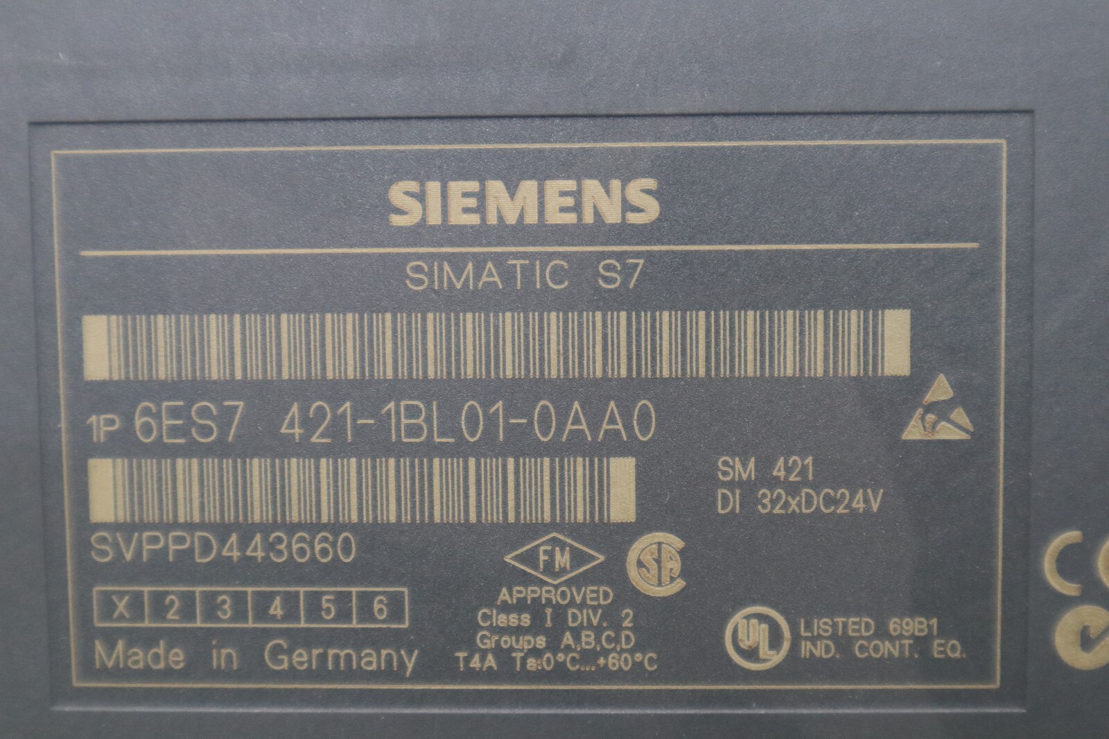 Used SIEMENS SIMATIC S7 6ES7 421-1BL01-0AA0 PLC INPUT MODULE STOCK B-1257