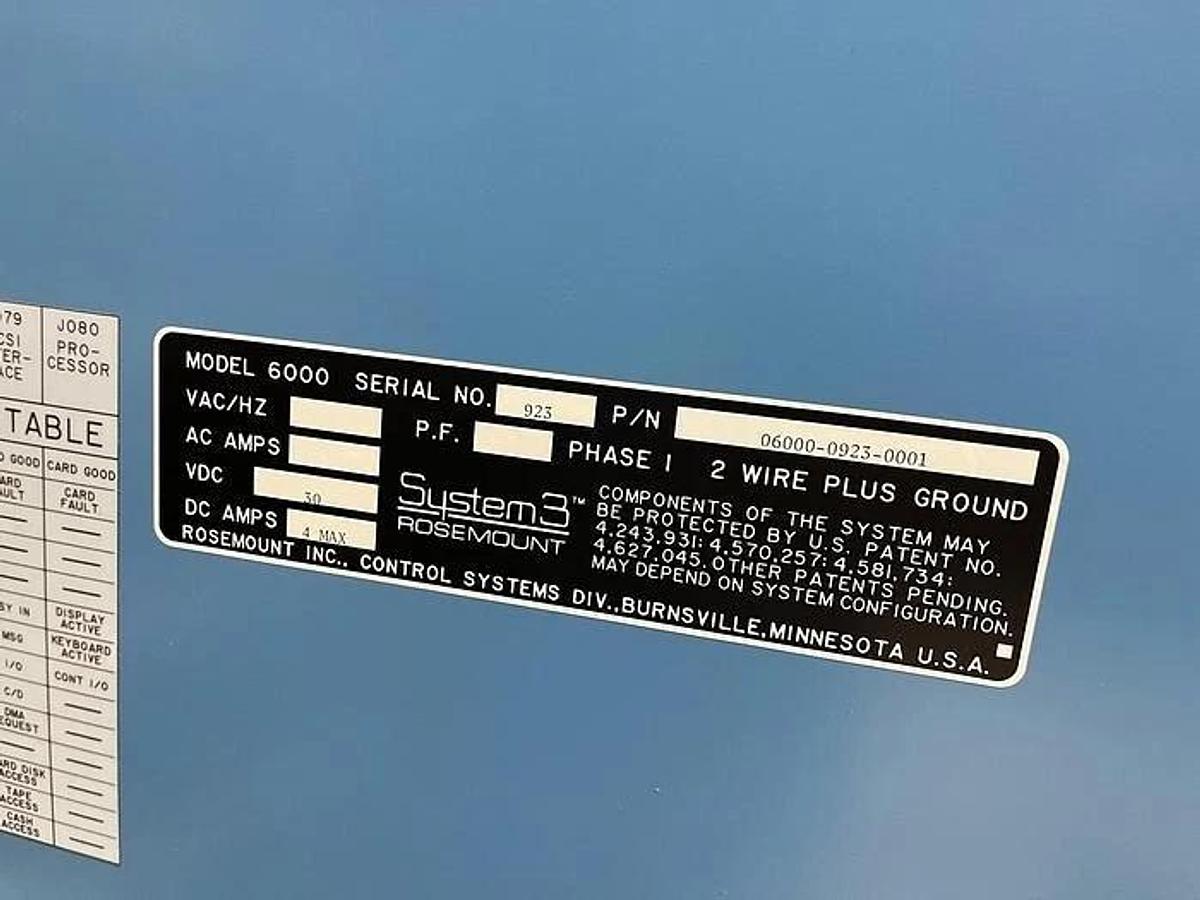 Used ROSEMOUNT SYSTEM 3 DCS SYSTEM MODEL 6000 STOCK 904003