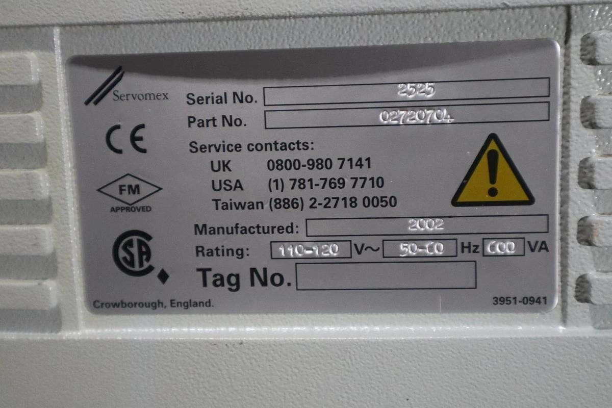 Used SERVOMEX XENDOS 2700/ 02720704 COMBUSTION GAS ANALYSER - STOCK GF285