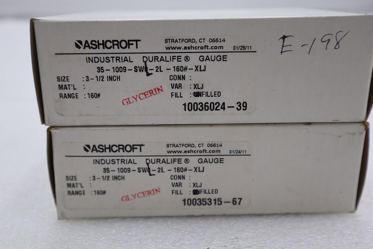 Used Ashcroft 10036024-39 XLJ Pressure Gauge #K-2239