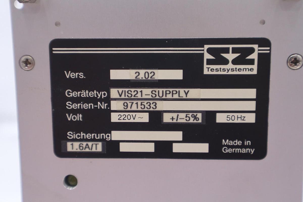 Used SZ TESTSSYSTEME VIS21-SUPPLY POWER SUPPLY S/N 0029 44 STOCK #2762