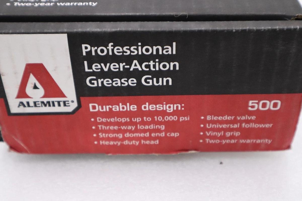 Used Alemite 500 24oz Lever Action Grease Gun NEW OPEN BOX STOCK H338
