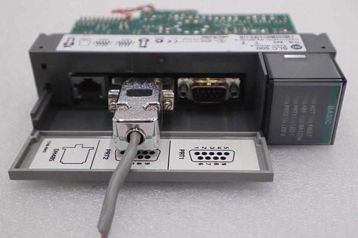 Used Allen-Bradley SLC 500 Basic Module 1746-BAS Series C FRN 6 2 Port Stock #K-1705