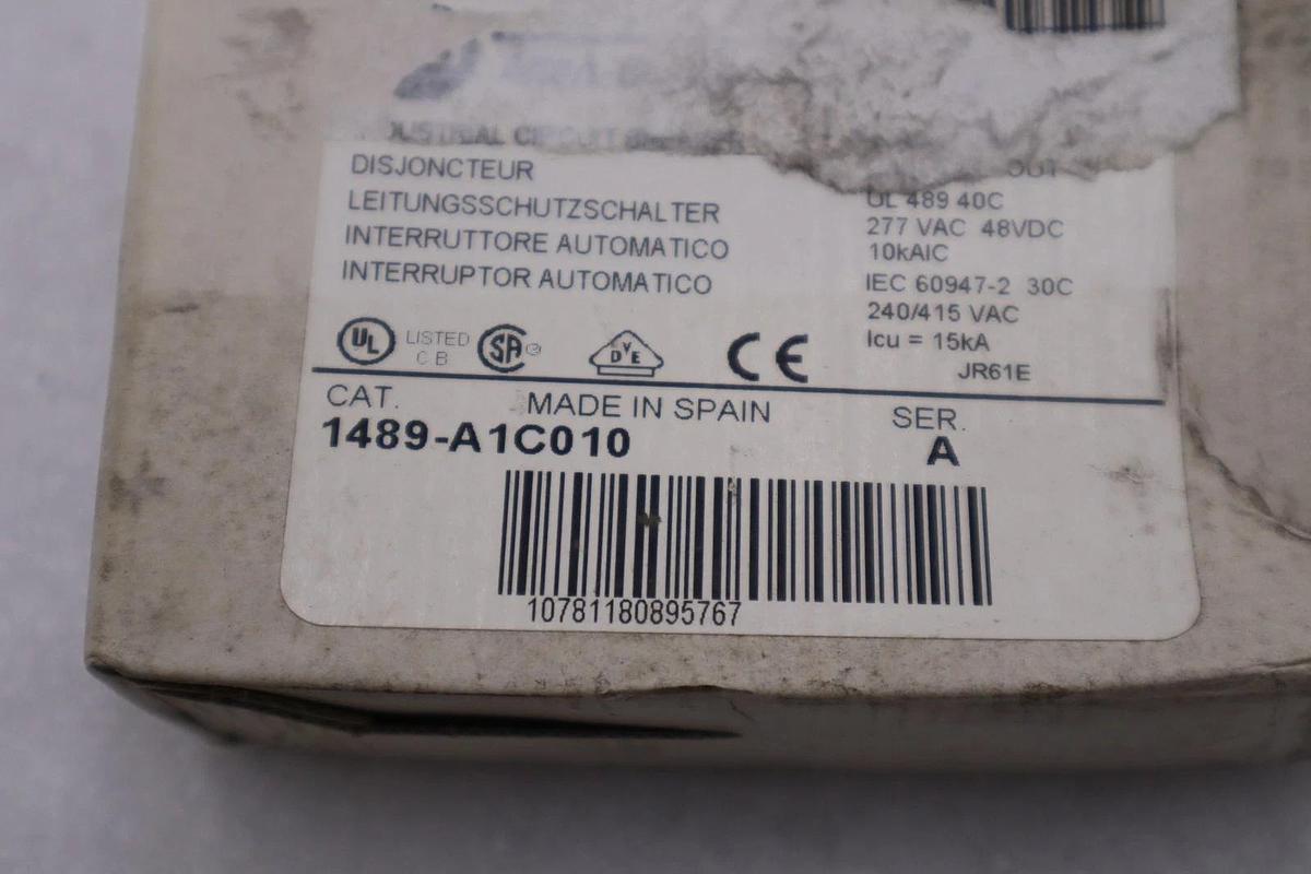 NEW OPEN BOX AB ALLEN BRADLEY 1489-A1C010 CIRCUIT BREAKER STOCK H916A