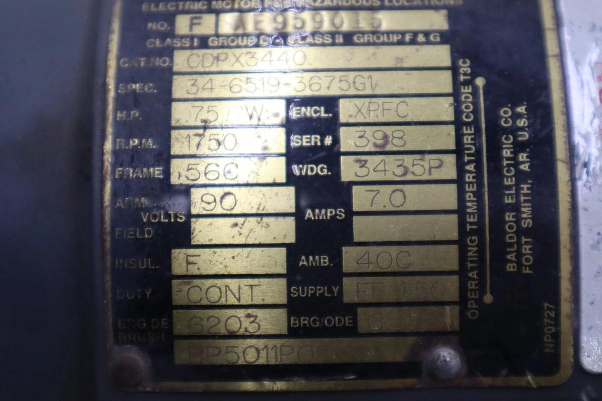 Used UNDERWRITERS LABORATORIES CDPX3440 H.P 75W R.P.M 1750 STOCK M-69