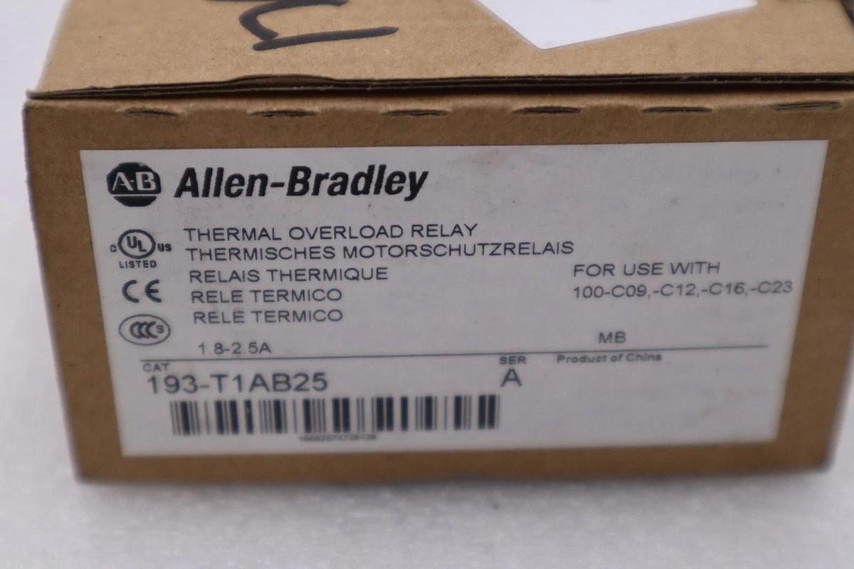 ALLEN BRADLEY 193-T1AB25 THERMAL OVERLOAD RELAY SER A NEW IN BOX STOCK H955A