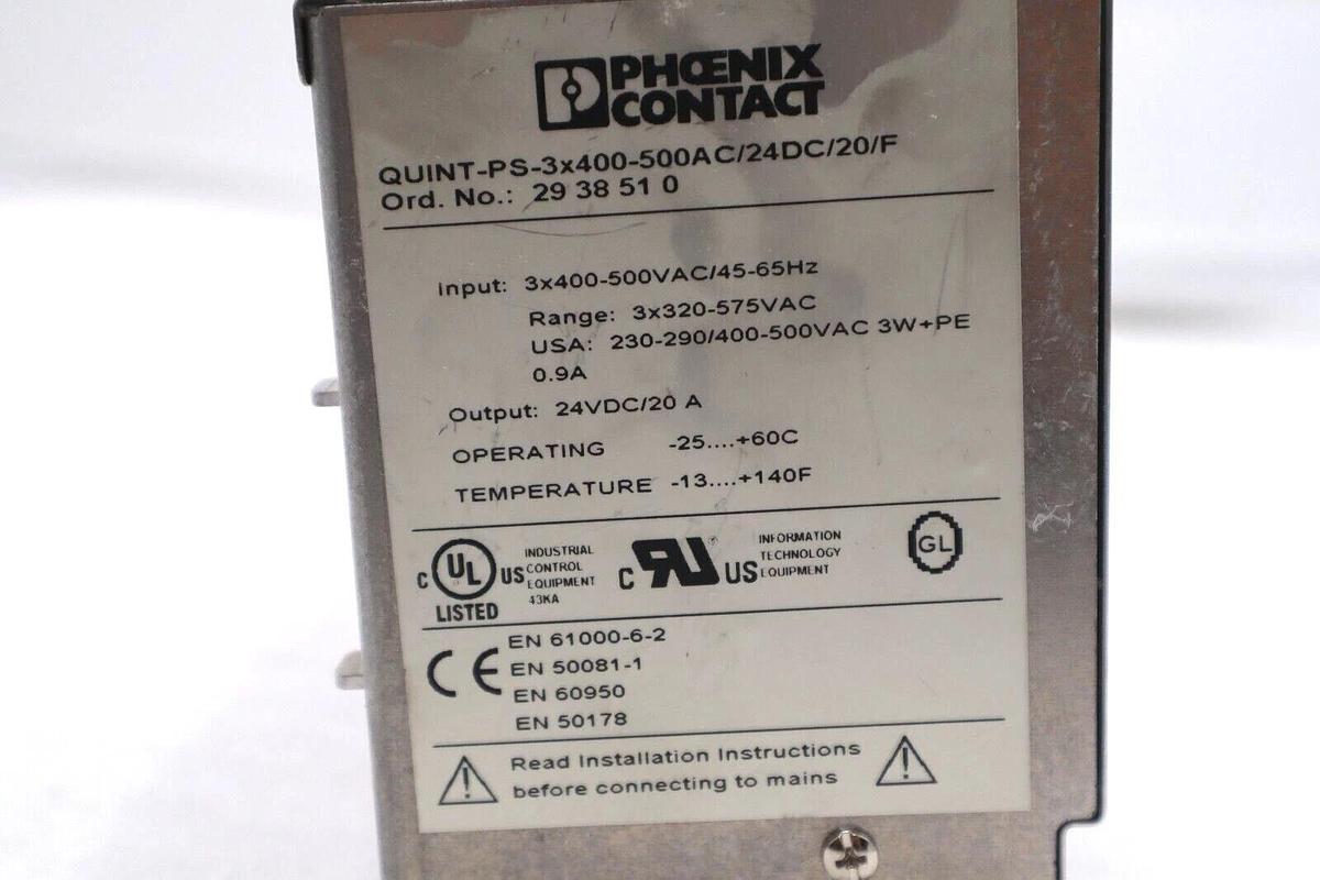 Used PHOENIX CONTACT QUINTPS34005000AC24DC20F POWER CONTACT #L-223