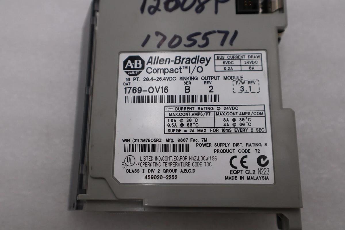Used Allen-Bradley 1769-OV16 Compact I/O Output Module STOCK H511A