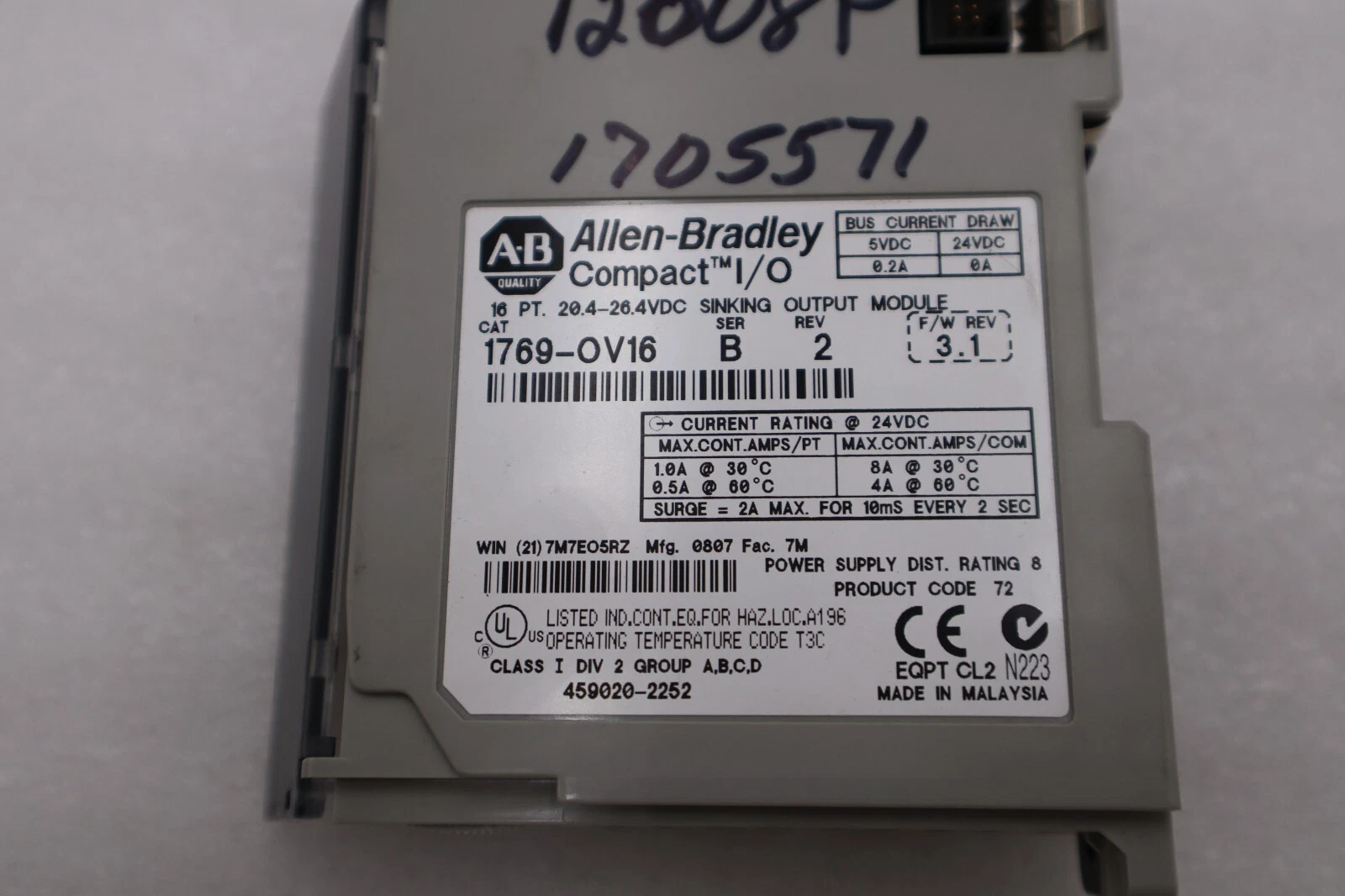 Refurbished Allen-Bradley 1769-OV16 Compact I/O Output Module STOCK H511A