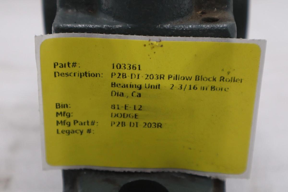 Used Dodge 023339 P2B-DI-203R Double Interlock Pillow Block Bearing Unit STOCK CC-60