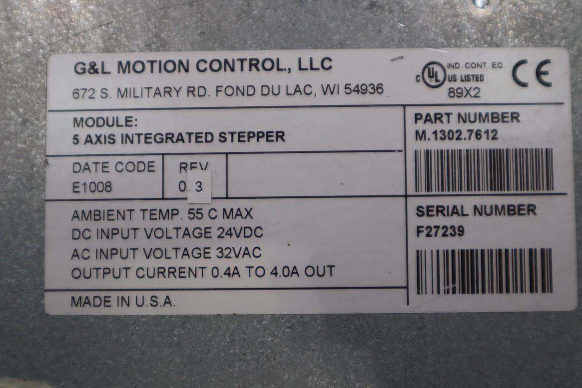 Used G & L MOTION CONTROL M.1302.7612 5-Axis Integrated Stepper 32Vac STOCK 6016