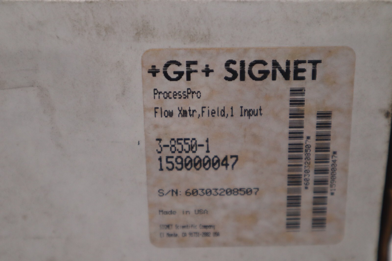 Used GEORGE FISCHER SIGNET 159000047 385501 PROCESS FLOW METER 3-8550-1 NEW #5581A