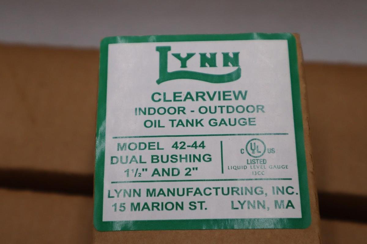 LYNN CLEARVIEW INDOOR - OUTDOOR OIL TANK GAUGE 42-44" DUAL 1-1/2" & 2" #GF463